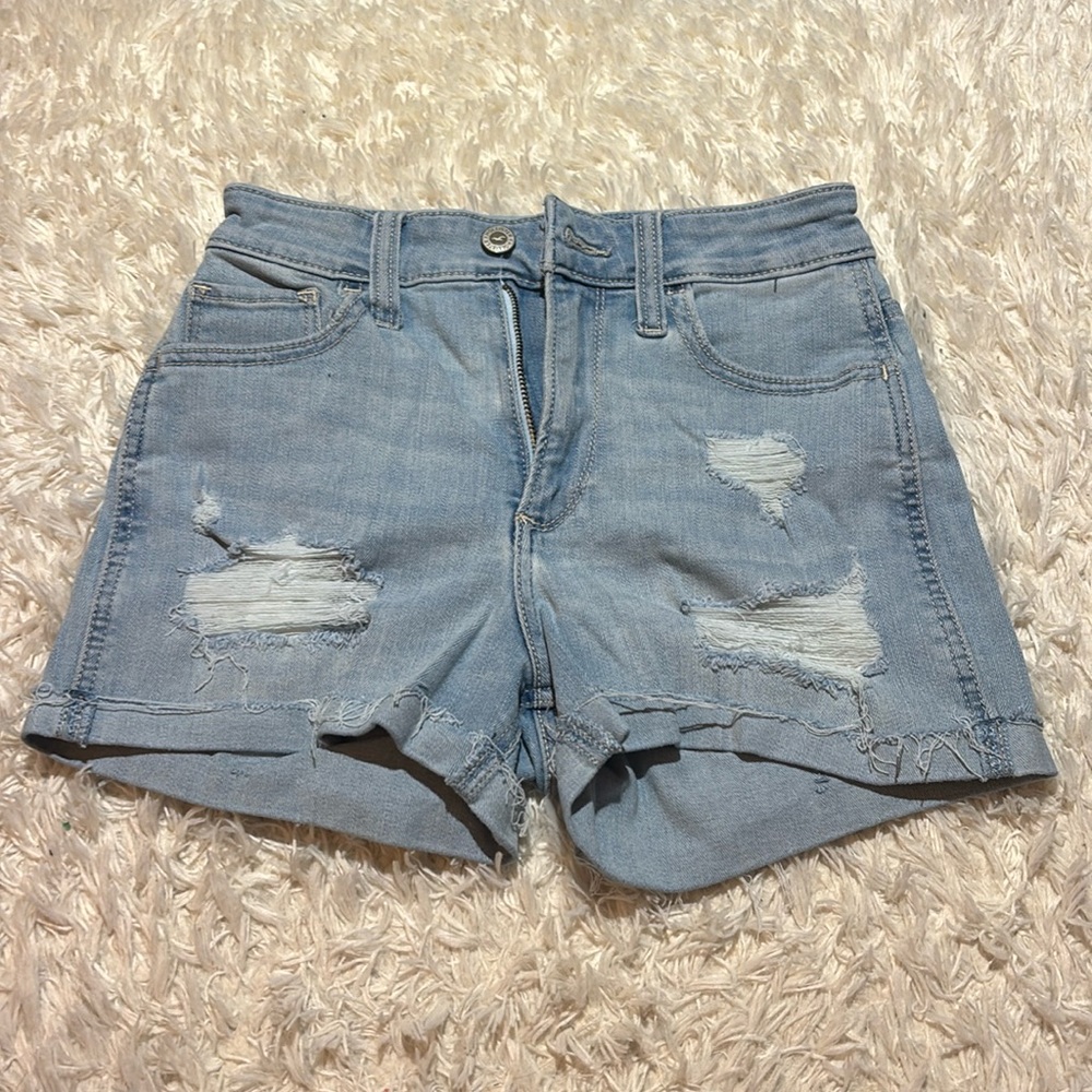 Hollister denim shorts with rips
